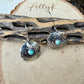 Number 8 Turquoise Concho Earrings | Sterling Silver Western Dangles