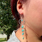 Southwestern Turquoise Earrings | Kingman Turquoise Sterling Silver Chandelier Dangles
