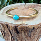 Brass Kingman Turquoise Cuff Bracelet • Hand Forged Adjustable Cuff • Southwestern Jewelry