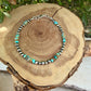 Sterling Silver Desert Pearl Bracelet with Kingman Turquoise • Southwestern Boho Style