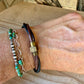 Twisted Leather Bracelet, Leather Wrap Bracelet, Magnetic Brass Clasp
