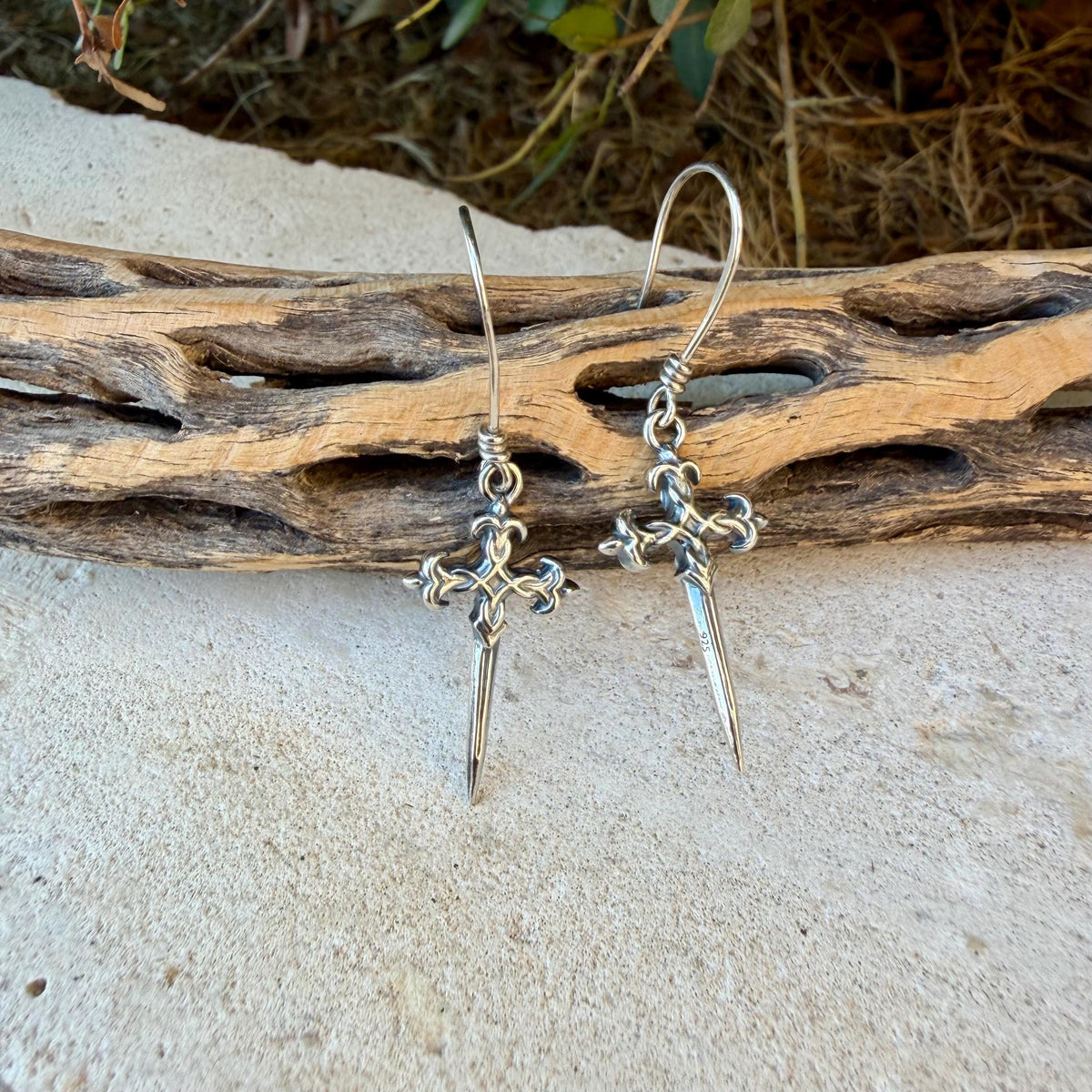 Sterling Silver Celtic Cross Dangle Earrings • Old World Faith Jewelry