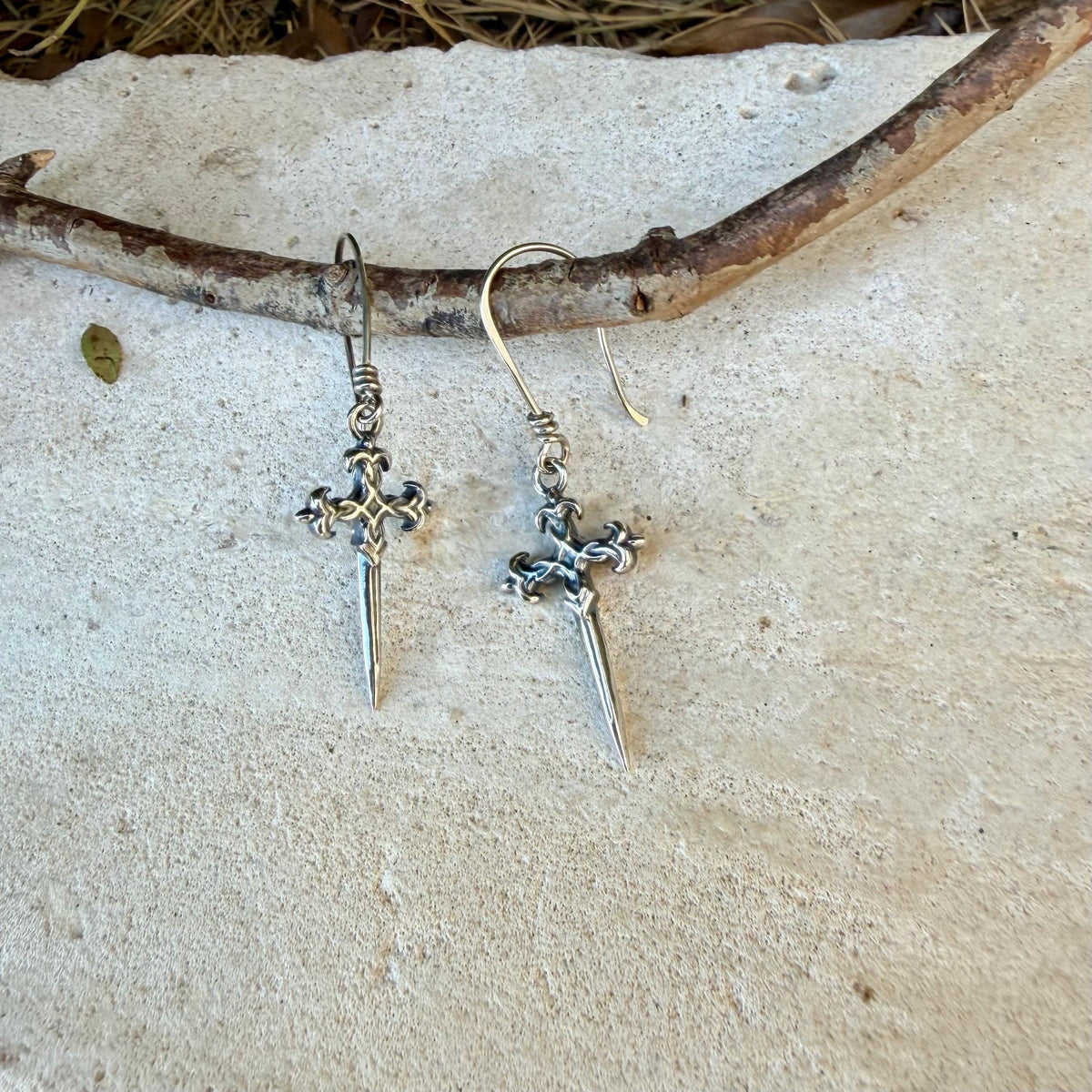 Sterling Silver Celtic Cross Dangle Earrings • Old World Faith Jewelry