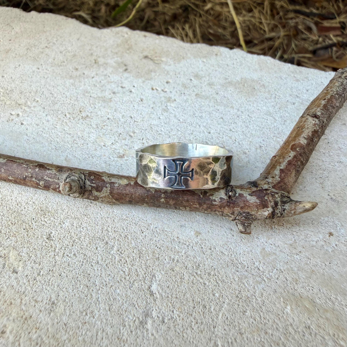 Sterling Silver Medieval Cross Band Ring | Sovereign Style Faith Jewelry