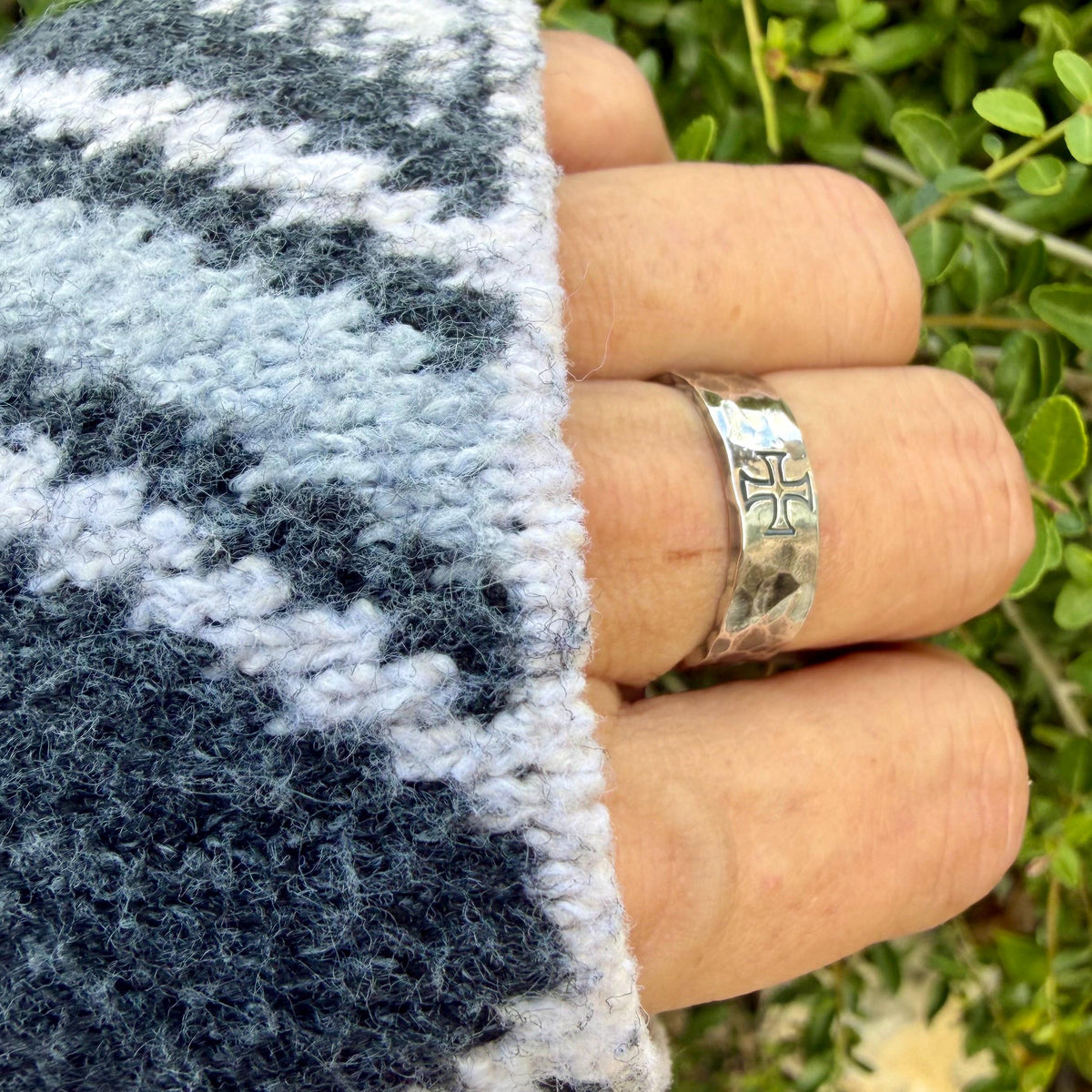 Sterling Silver Medieval Cross Band Ring | Sovereign Style Faith Jewelry