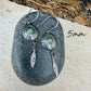 Kingman Turquoise Concho Earrings • Sterling Feather Dangle • Southwestern Style
