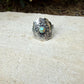Turquoise Sunflower Concho Sterling Silver Ring • Number 8 Turquoise • Southwestern Band
