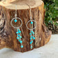Southwestern Turquoise Earrings | Kingman Turquoise Sterling Silver Chandelier Dangles