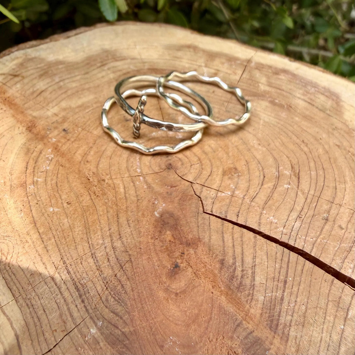 Sterling Silver Sideways Cross Ring | Christian Faith Ring | Stack Band Set
