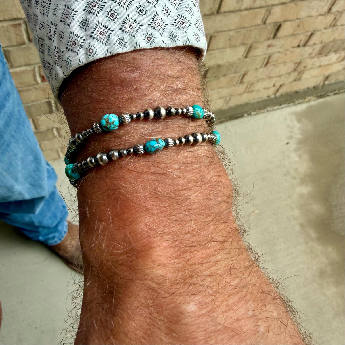 Kingman Turquoise Double Wrap Bracelet – Sterling Silver Desert Pearls | Southwest Minimal Jewelry