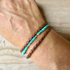 Kingman Turquoise Triple Wrap Bracelet • Braided Leather • Sterling Silver Jewelry