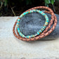 Kingman Turquoise Triple Wrap Bracelet • Braided Leather • Sterling Silver Jewelry