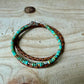 Kingman Turquoise Triple Wrap Bracelet • Braided Leather • Sterling Silver Jewelry