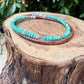 Dainty Genuine Kingman Turquoise Bracelet • Leather Wrap • Sterling Silver Jewelry