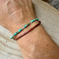 Dainty Genuine Kingman Turquoise Bracelet • Leather Wrap • Sterling Silver Jewelry