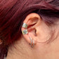 Sterling Silver Medieval Cross Ear Cuff • Faux Conch • No Piercing Needed