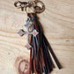 Leather Tassel Keychain • Rusted Cross Dangle • Western Faith Keychain