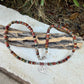 Picasso Jasper Necklace – Lotus Pendant, Sterling Silver Spacers, Custom Length, Artistic Earthy Elegance