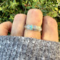 Sterling Silver Vintage Heirloom Turquoise Band Ring | Floral Butterfly Pattern Ring