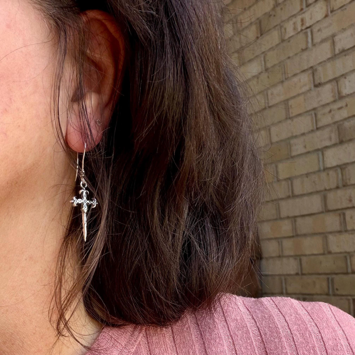 Sterling Silver Celtic Cross Dangle Earrings • Old World Faith Jewelry