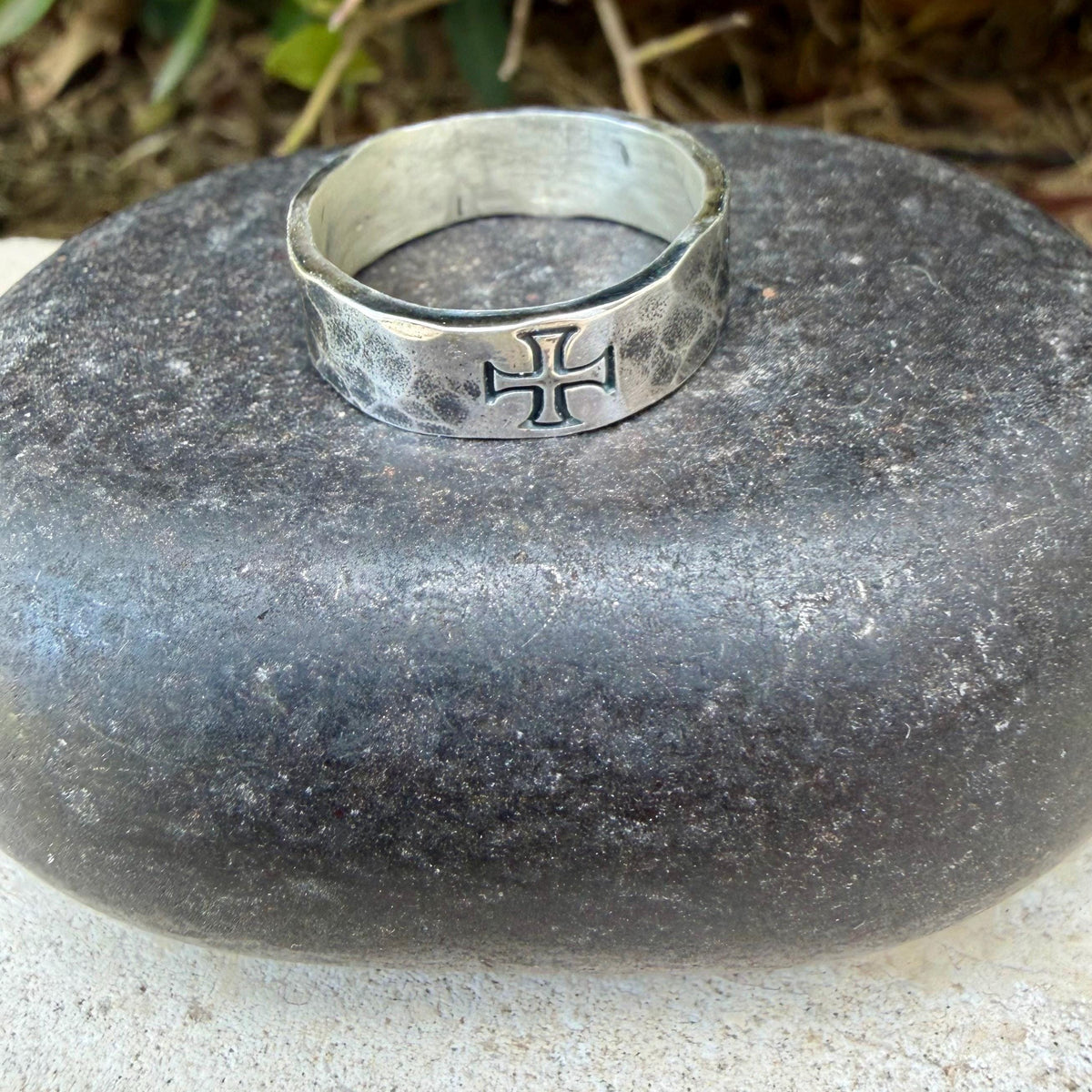 Sterling Silver Medieval Cross Band Ring | Sovereign Style Faith Jewelry