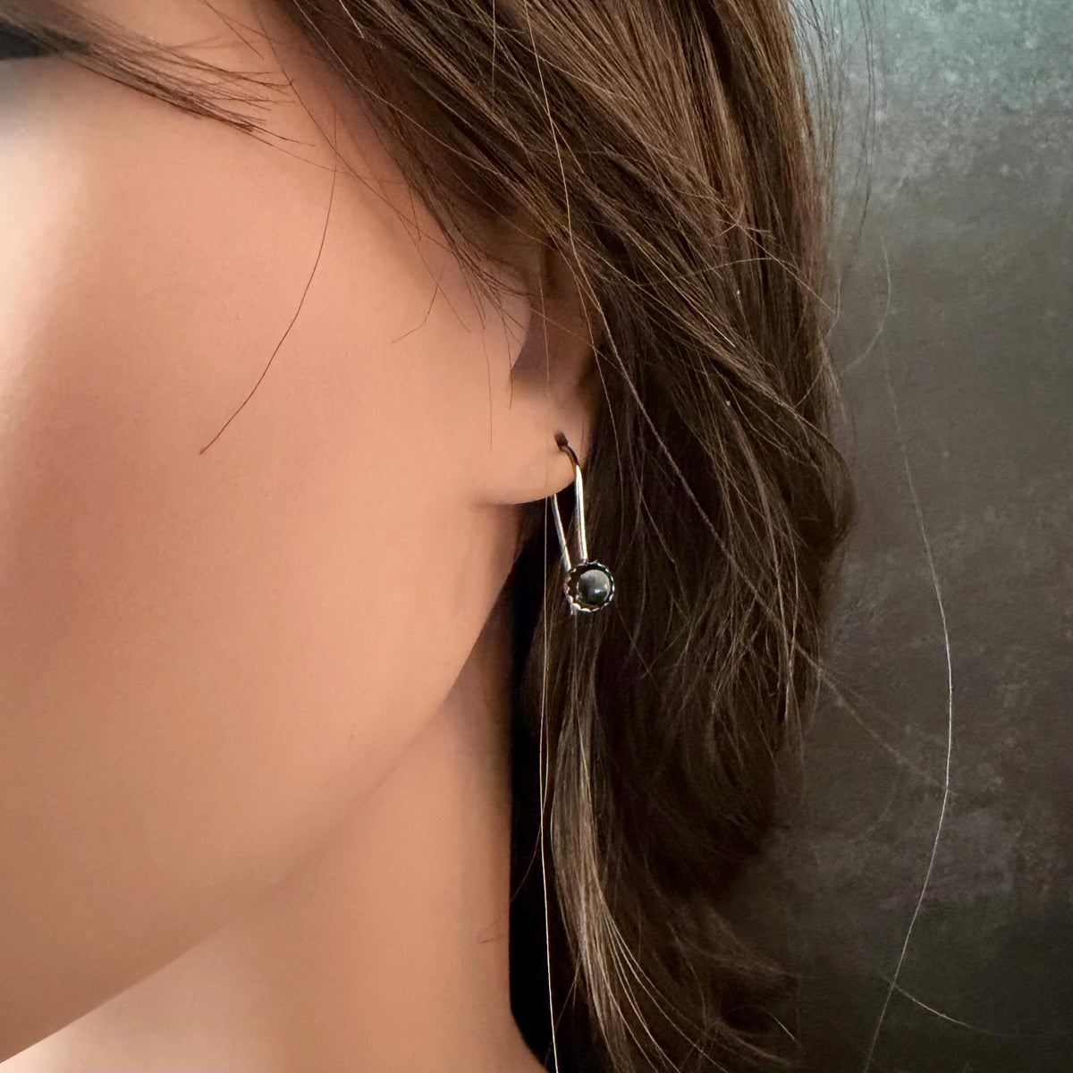Black Onyx Dangle Earrings • Sterling or Argentium • Seamless Drop