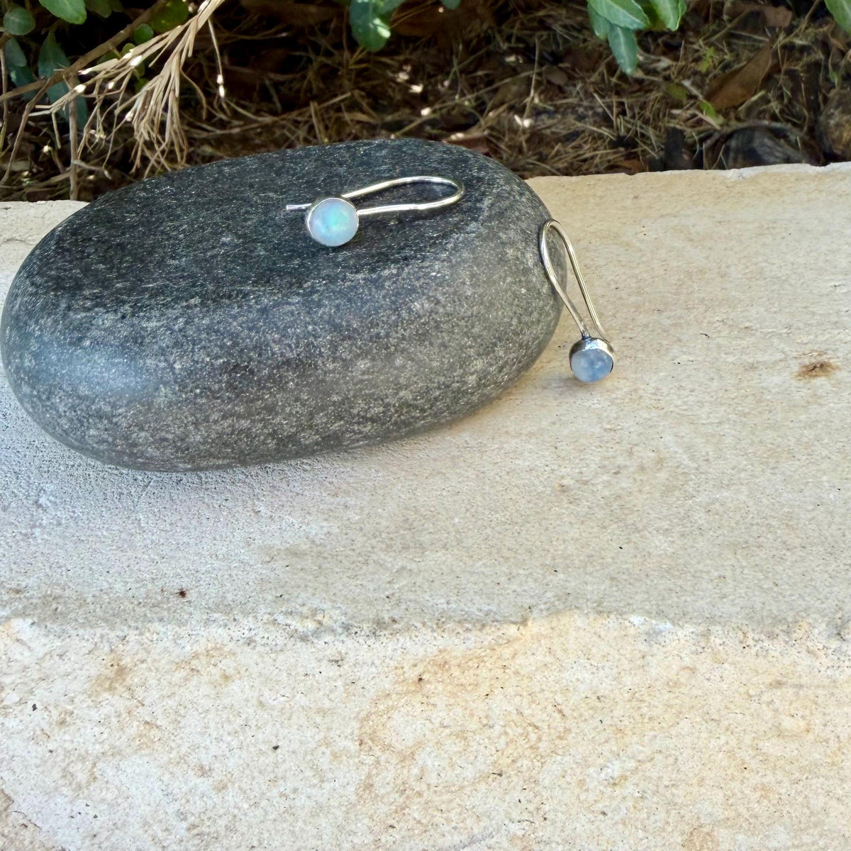 Rainbow Moonstone Dangle Earrings • Sterling Silver or Argentium • Seamless Ear Wires