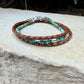 Kingman Turquoise Triple Wrap Bracelet • Braided Leather • Sterling Silver Jewelry