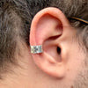 Sterling Silver Medieval Cross Ear Cuff • Faux Conch • No Piercing Needed