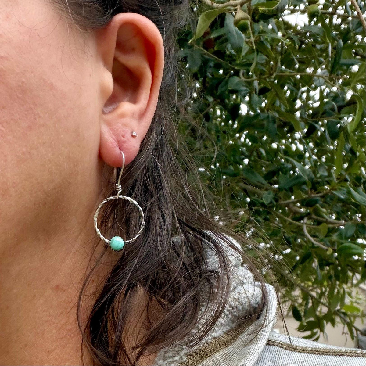 Number 8 Turquoise Dangle Earrings • Sterling Silver Southwestern Jewelry