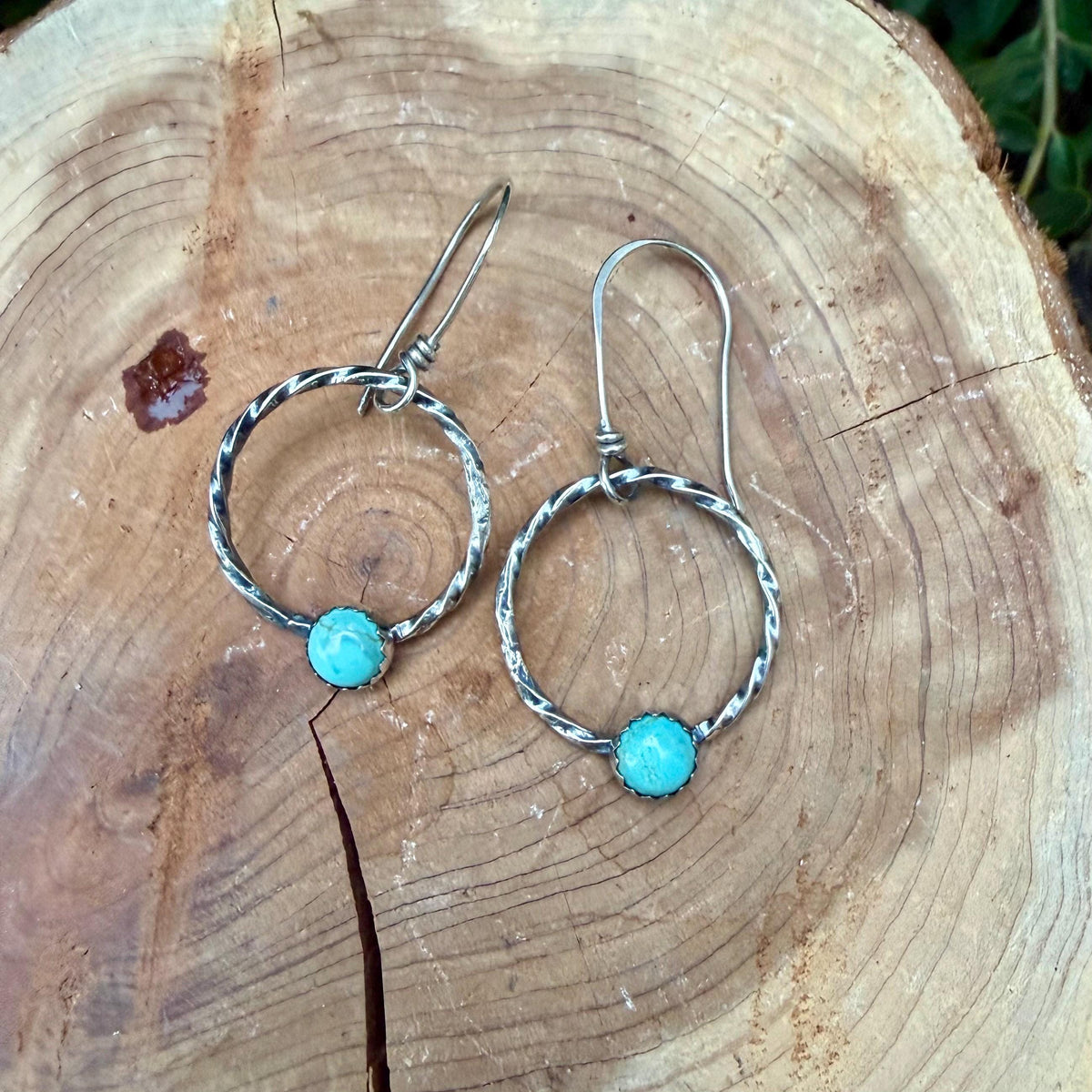 Number 8 Turquoise Dangle Earrings • Sterling Silver Southwestern Jewelry
