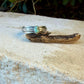 Sterling Silver Vintage Heirloom Turquoise Band Ring | Floral Butterfly Pattern Ring