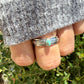 Sterling Silver Vintage Heirloom Turquoise Band Ring | Floral Butterfly Pattern Ring