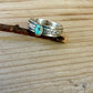 Sterling Silver Vintage Heirloom Turquoise Band Ring | Floral Butterfly Pattern Ring
