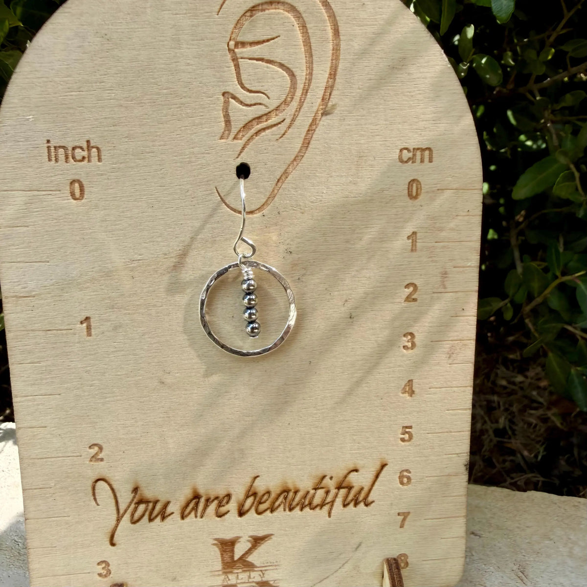Dainty Desert Pearl Drop Earrings, Sterling Silver Circle Dangle Earrings