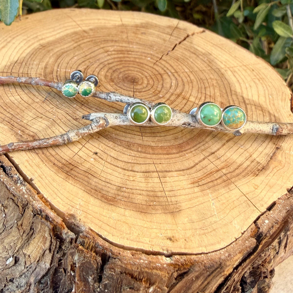 Genuine Kingman Turquoise Labret Stud • Dark Green Teal Turquoise • 20G 18G 16G Threaded Post