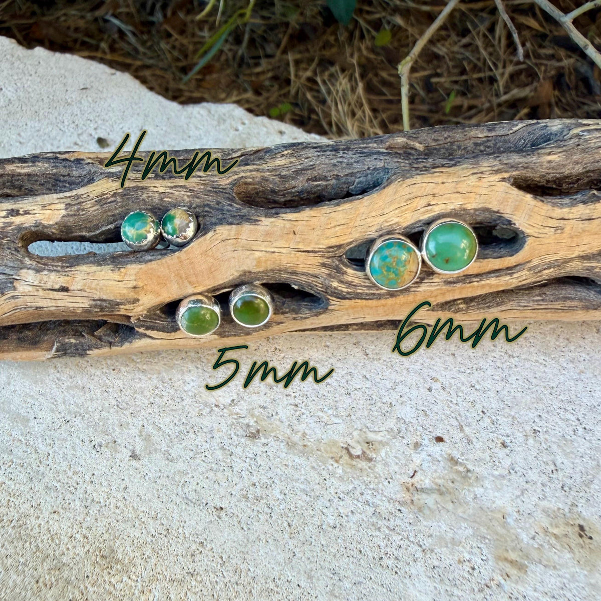 Genuine Kingman Turquoise Labret Stud • Dark Green Teal Turquoise • 20G 18G 16G Threaded Post