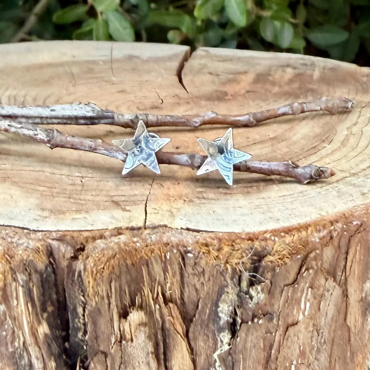 Sterling Silver Star Flat Back Stud | Lobe & Cartilage Helix Earring | Single or Pair