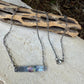Rainbow Moonstone Paisley Bar Necklace • Sterling Silver Moonstone Jewelry • Rustic Southwestern Edition