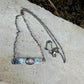 Rainbow Moonstone Paisley Bar Necklace • Sterling Silver Moonstone Jewelry • Rustic Southwestern Edition