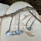 Rainbow Moonstone Paisley Bar Necklace • Sterling Silver Moonstone Jewelry • Rustic Southwestern Edition