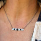 Black Onyx Bar Necklace • Sterling Silver Pendant • Rustic Southwestern Jewelry