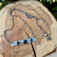 Black Onyx Bar Necklace • Sterling Silver Pendant • Rustic Southwestern Jewelry