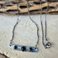 Black Onyx Bar Necklace • Sterling Silver Pendant • Rustic Southwestern Jewelry