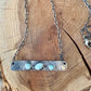Larimar Bar Necklace • Sterling Silver Pendant • Paisley Southwestern Jewelry