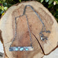 Larimar Bar Necklace • Sterling Silver Pendant • Paisley Southwestern Jewelry