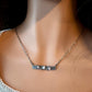 Pink Opal Bar Necklace • Sterling Silver Pendant • Paisley Southwestern Jewelry