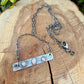 Pink Opal Bar Necklace • Sterling Silver Pendant • Paisley Southwestern Jewelry