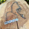 Pink Opal Bar Necklace • Sterling Silver Pendant • Paisley Southwestern Jewelry