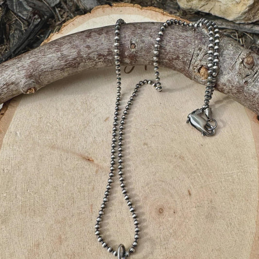 Sterling Silver Ball Chain Necklace • Oxidized 2mm Chain • Southwest Charm Jewelry